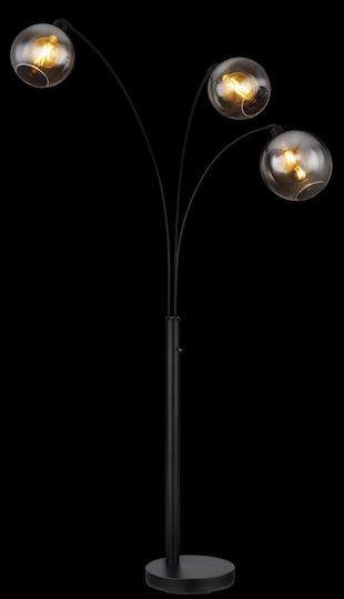 Globo Lighting Floor Lamp H200cm. with Socket for Bulb E27 Black