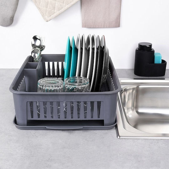 Orion Geschirrabtropfer Kunststoff Grau 43.5x32x12cm