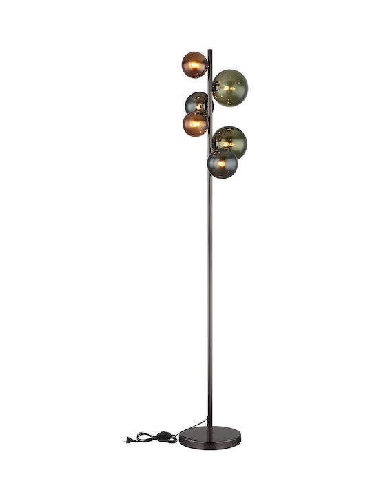 Globo Lighting Floor Lamp H155xW28.5cm. with Socket for Bulb G9 Gray