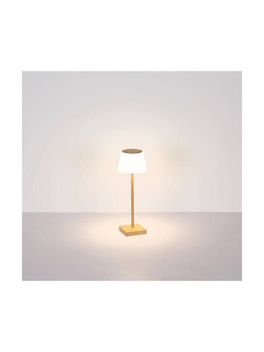 Globo Lighting Wood Table Lamp LED with Beige Shade and Base