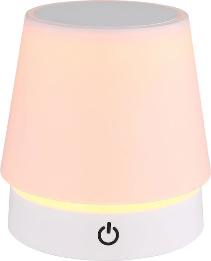 Globo Lighting Πλαστικό Πορτατίφ LED με Λευκό Καπέλο και Βάση