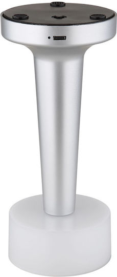Globo Lighting Πορτατίφ LED με Ασημί Καπέλο και Βάση