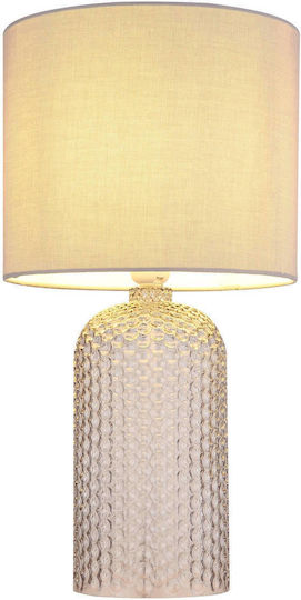 Globo Lighting Glass Table Lamp for Socket E27 with Gray Shade and Base