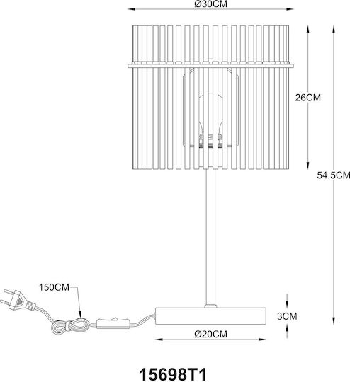 Globo Lighting Metall Tischlampe für Fassung E27 mit Schwarz Schirm und Basis