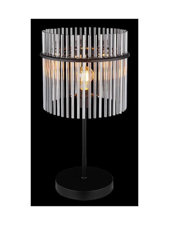 Globo Lighting Metal Table Lamp for Socket E27 with Black Shade and Base