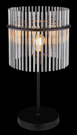 Globo Lighting Metall Tischlampe für Fassung E27 mit Schwarz Schirm und Basis