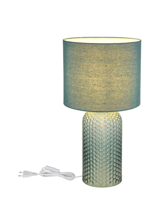 Globo Lighting Glass Table Lamp for Socket E27 with Green Shade and Base