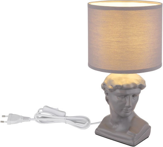 Globo Lighting Plastic Table Lamp for Socket E14 with Gray Shade and Base