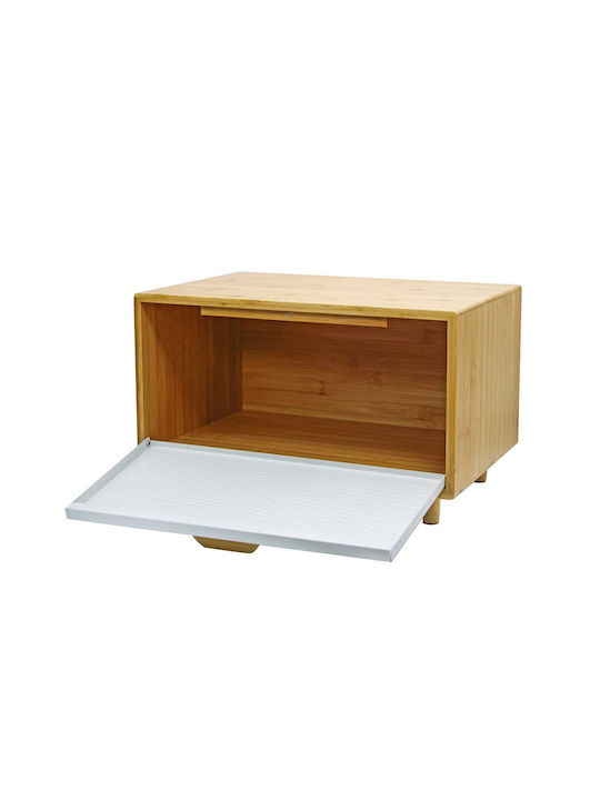 Brunbeste Bread Box with Lid made of Bamboo Beige 35.5x20x21.5cm