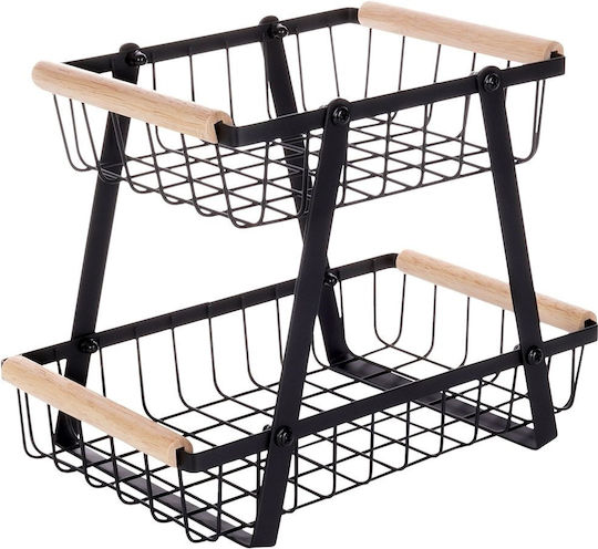Vilde Obstschale Metallisch 2 Niveaus Schwarz 17,5x21x28cm Vilde Obstschale Metallisch 2 Niveaus Schwarz 17,5x21x28cm