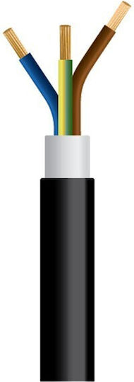 Eurolamp Power Cord with Diameter 3x4mm² in Black Color 750m 750pcs