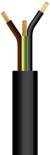 Eurolamp Cabluri De Alimentare Tip H07RN-F Cu Diametru 3x1.5mm² În Culoare Neagră 1m