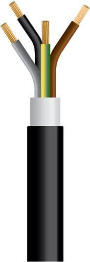 Eurolamp Power Cord Type NYY with Cable Properties 4x1.5mm² in Black Colour 1000m