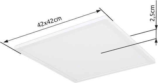 Globo Lighting Sapana Квадрат На открито LED Панел 24W с Топло бяло Светлина 3000К 42x42см.