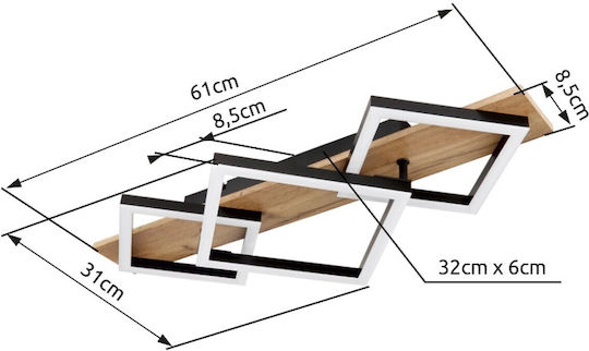 Globo Lighting Παραλληλόγραμμο Εξωτερικό LED Panel 24W με Θερμό Λευκό Φως 3000K 61x31εκ.