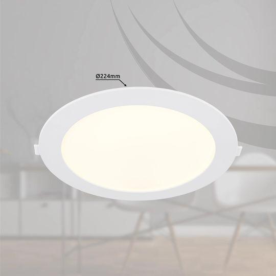 Globo Lighting Χωνευτό LED Panel 18W με Φυσικό Λευκό Φως 4000K