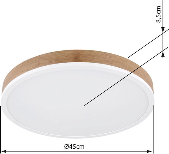 Globo Lighting Rotund În aer liber Panou LED Putere 24W cu Alb Cald Lumini 45x45cm.