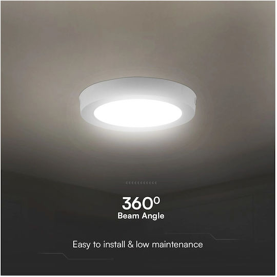 V-TAC Στρογγυλό LED Panel 12W με Ψυχρό Λευκό Φως 6400K