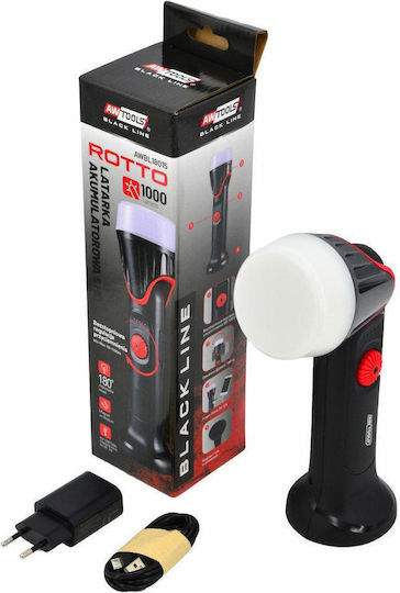 AWTools Φακός Συνεργείου Μπαταρίας LED IP54 με Φωτεινότητα έως 1000lm