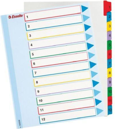 Esselte Plastic Dividers for Documents A4 12pcs
