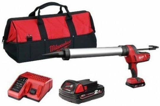 Milwaukee C18 PCG/600A-201B Battery Silicone Glue Gun 18V 1x2Ah With Case