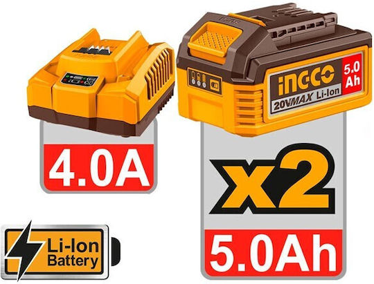 Ingco Elektrische Hydraulischer Swager Batterien Lithium 20V 2x5Ah mit Fall