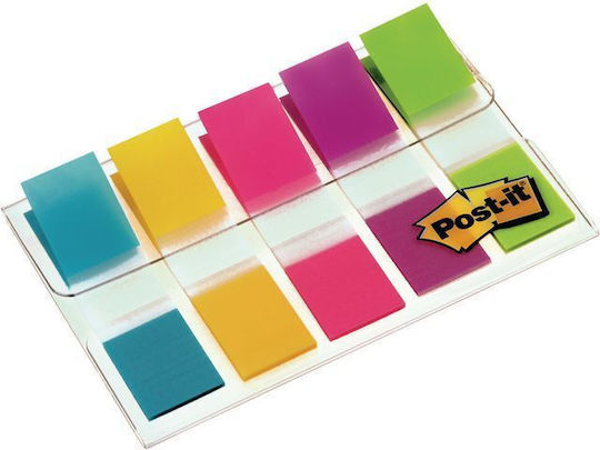Plastic Adhesive Index Post-it Tabs 683-5cb 12 X 43 Mm Set 5 X 20 Tabs Neon Colours