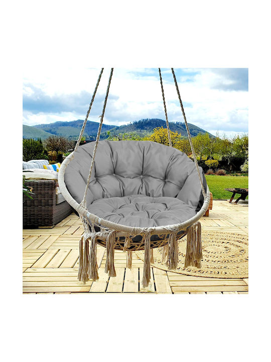 AIO Factory Waterproof Swing Cushion Garden Chair with Backrest Grey 40x122cm
