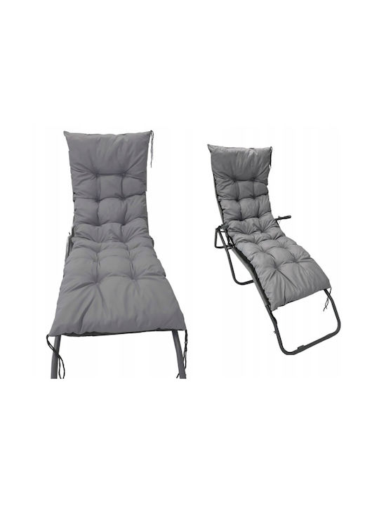 AIO Factory Wasserdichtes Sonnenbank-Kissen Mit Rückenlehne Grau 50x180cm