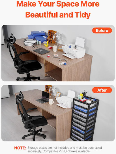 Vevor Plastic Desktop Drawer 10 Positions Black