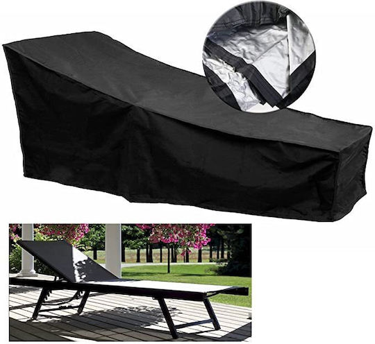 Impermeabil Protecție Capac Chaise Lounge 210x75buc în Culoare Negru 1buc