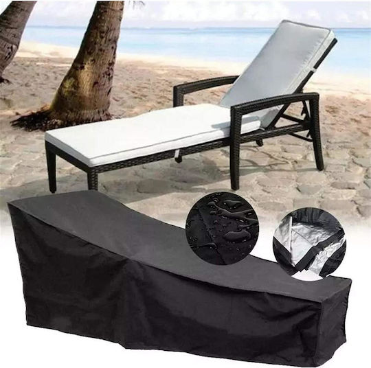Impermeabil Protecție Capac Chaise Lounge 210x75buc în Culoare Negru 1buc