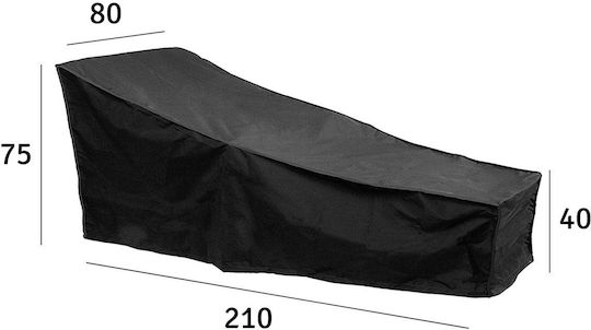 Impermeabil Protecție Capac Chaise Lounge 210x75buc în Culoare Negru 1buc