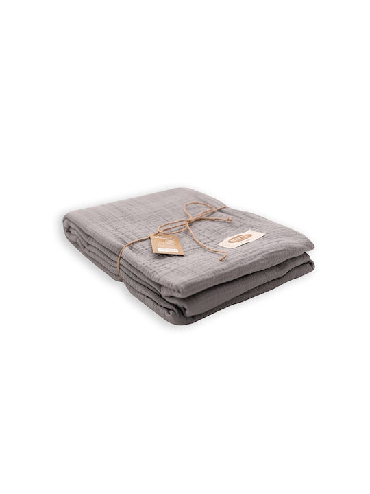 Matex Muslin Tagesdecke Übergröße Baumwolle Dark Gray 240x210cm