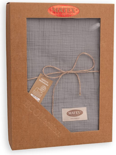Matex Muslin Κουβερλί Υπέρδιπλο Βαμβακερό Dark Gray 240x210cm