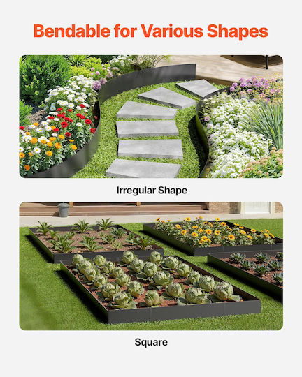 Vevor Metal Garden Hedge in Gray Color 20.3cm x 1.01m 6 Pieces
