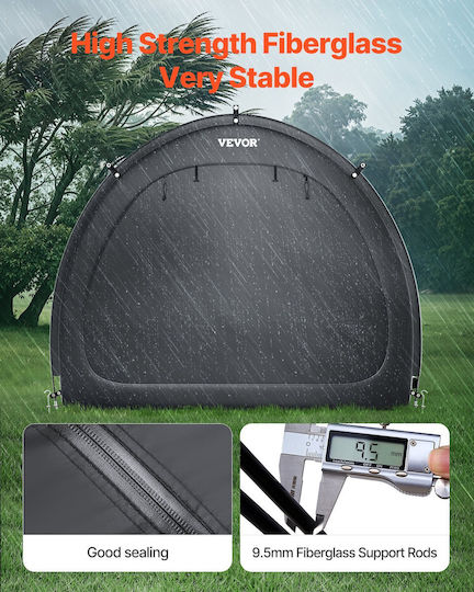 Vevor Outdoor Bicycle Storage Tent Fan-Shaped Double-Door Bike Tent for 4 to 5 Bicycles
