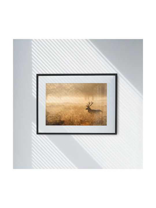 Poster Deer Pst25127 60cm X 90cm Μαύρο Ξύλινο Κάδρο