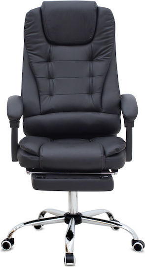 Megapap Daria Executive Reclining Office Chair with Fixed Arms Black Velvet-Black Metal GP040-0017,1
