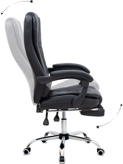 Megapap Daria Executive Reclining Office Chair with Fixed Arms Black Velvet-Black Metal GP040-0017,1
