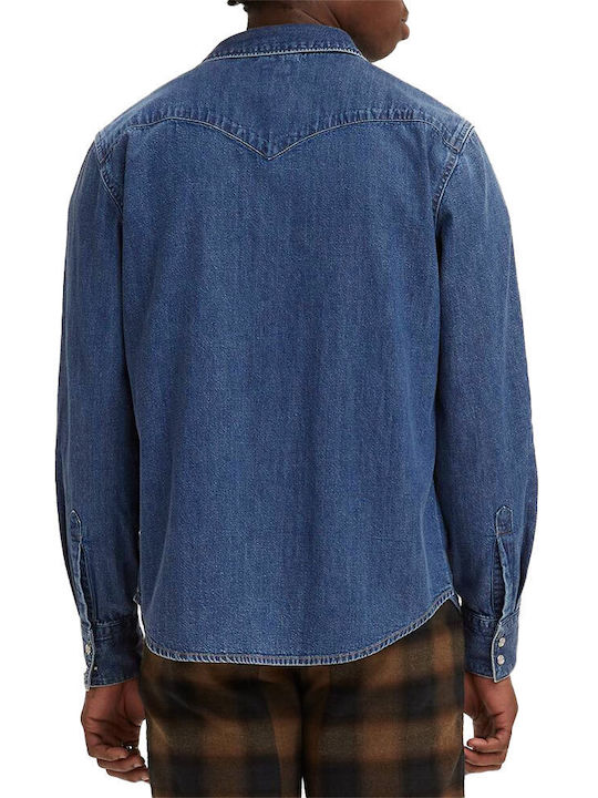 Barstow Western Standard Langärmlig Jeans Hemd Dark Blue