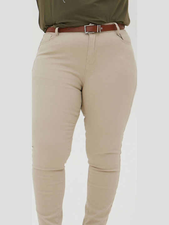 Women's Fabric Trousers Beige