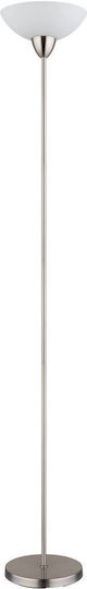 Globo Lighting Floor Lamp H180xW28cm with E27 Lamp Bulb Base Silver