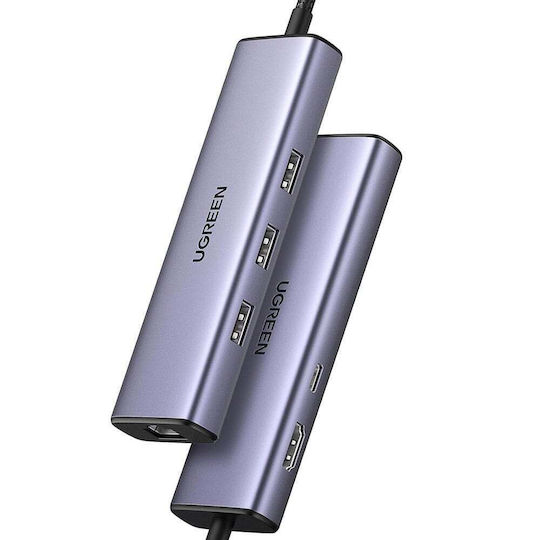 Ugreen CM512 USB-C Docking Station mit HDMI 4K PD Ethernet Gray