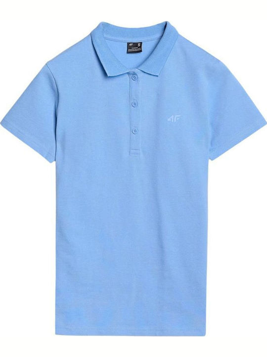 Damen Polo Bluse Kurzarm Blau