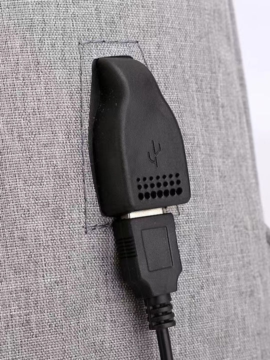 BP-03 Τσάντα Πλάτης για Laptop 15.6" με Θύρα USB σε Γκρι χρώμα