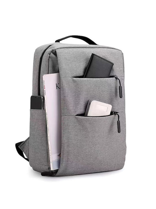 BP-03 Τσάντα Πλάτης για Laptop 15.6" με Θύρα USB σε Γκρι χρώμα