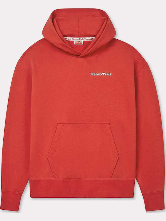 Long Women's Sweatshirt with Hood Red
