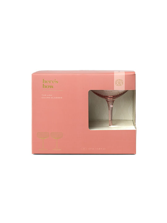 Here's How Set of Glasses White Wine / Cocktail/Drinking / Whiskey made of Glass in Pink Color Stemmed 177ml 2pcs