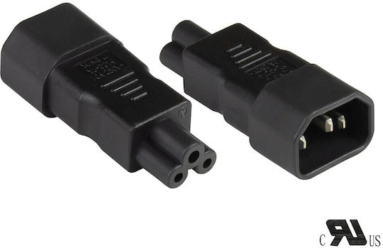 Alcasa IEC C14 / IEC C5 - IEC C14 / IEC C5 Cable 0.11m Μαύρο